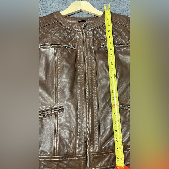 New Wilson Leather Brown Leather Jacket Medium Moto - Picture 14 of 15